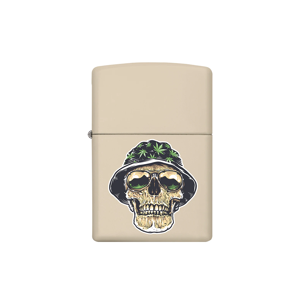 Zippo 58406 Leaf Cannabis Skull Zippo Lighter ONE
