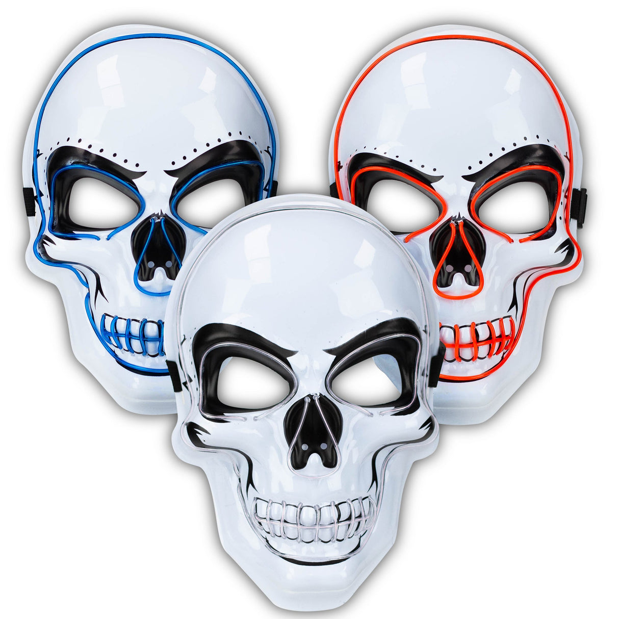 LED Neon Skull Mask for party or Halloween Costume Gadget JJ Distribution