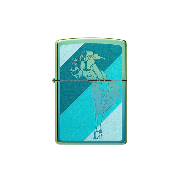 Zippo 48457 Teal Windy Design Zippo Lighter ONE