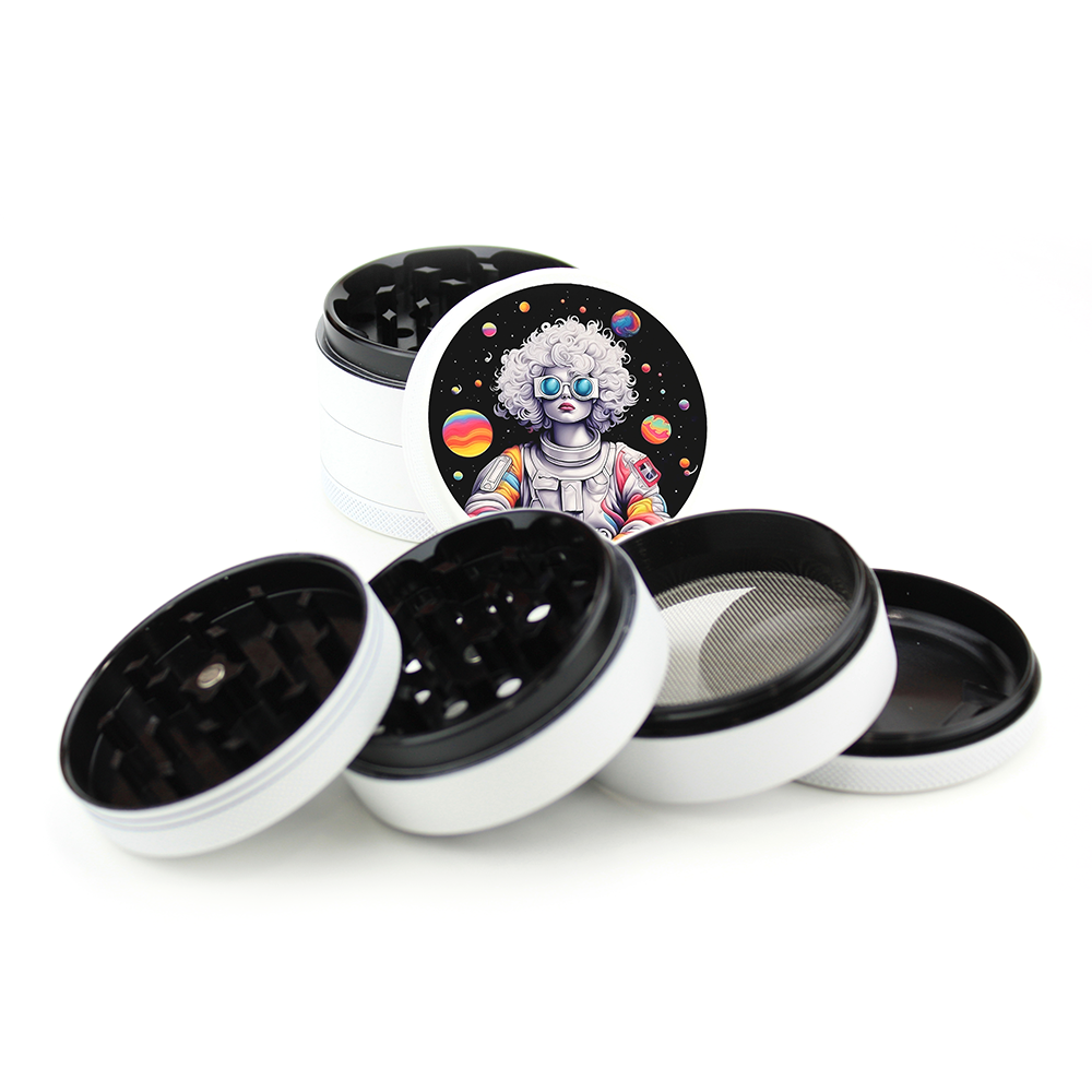 Green Star | 2.5" (63mm) Herb Grinder - Space Lady Design Regular Grinder Green Star Herb Grinders