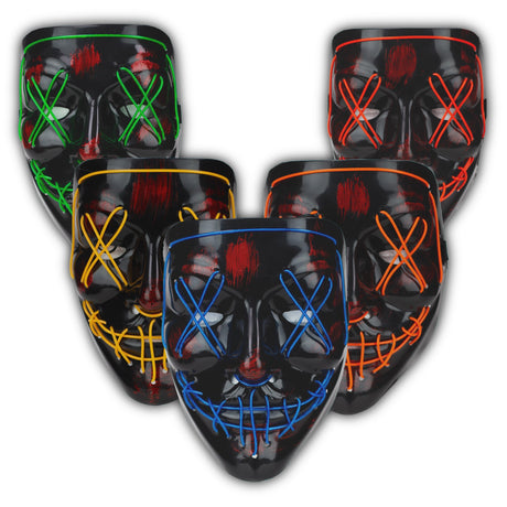 LED Neon Mask for party or Halloween Costume Gadget JJ Distribution