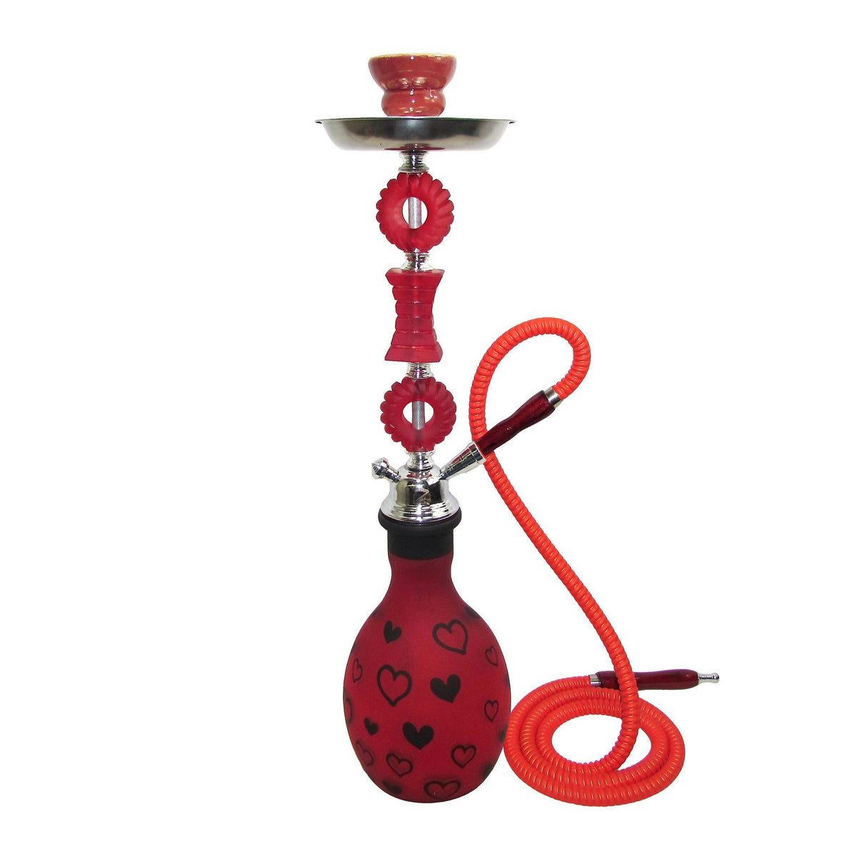 Zebra Heart 1 Hose Hookah 28" Tall Hookah Jatiimports LLC RED