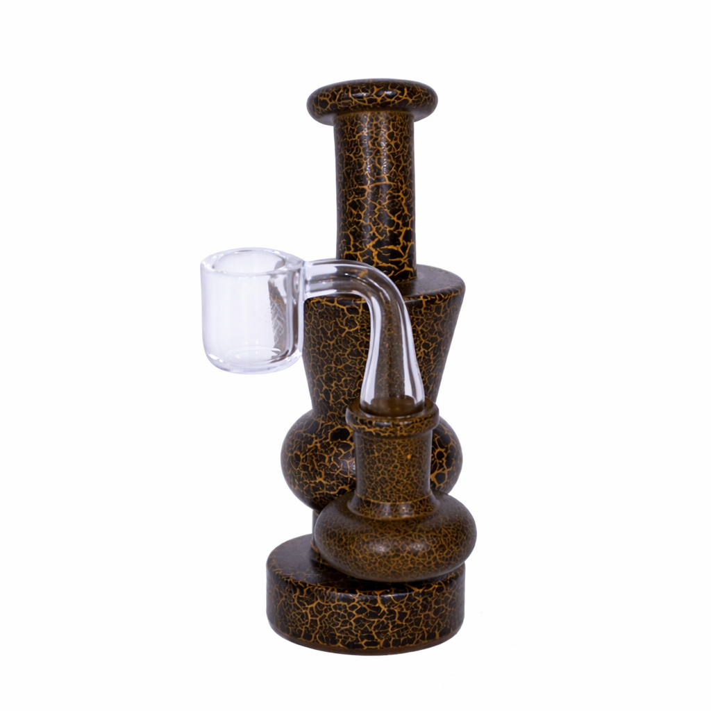 Karma | 6" Yellow Lightning Hourglass Glass Dab Rig Glass Rig Maq Distributors
