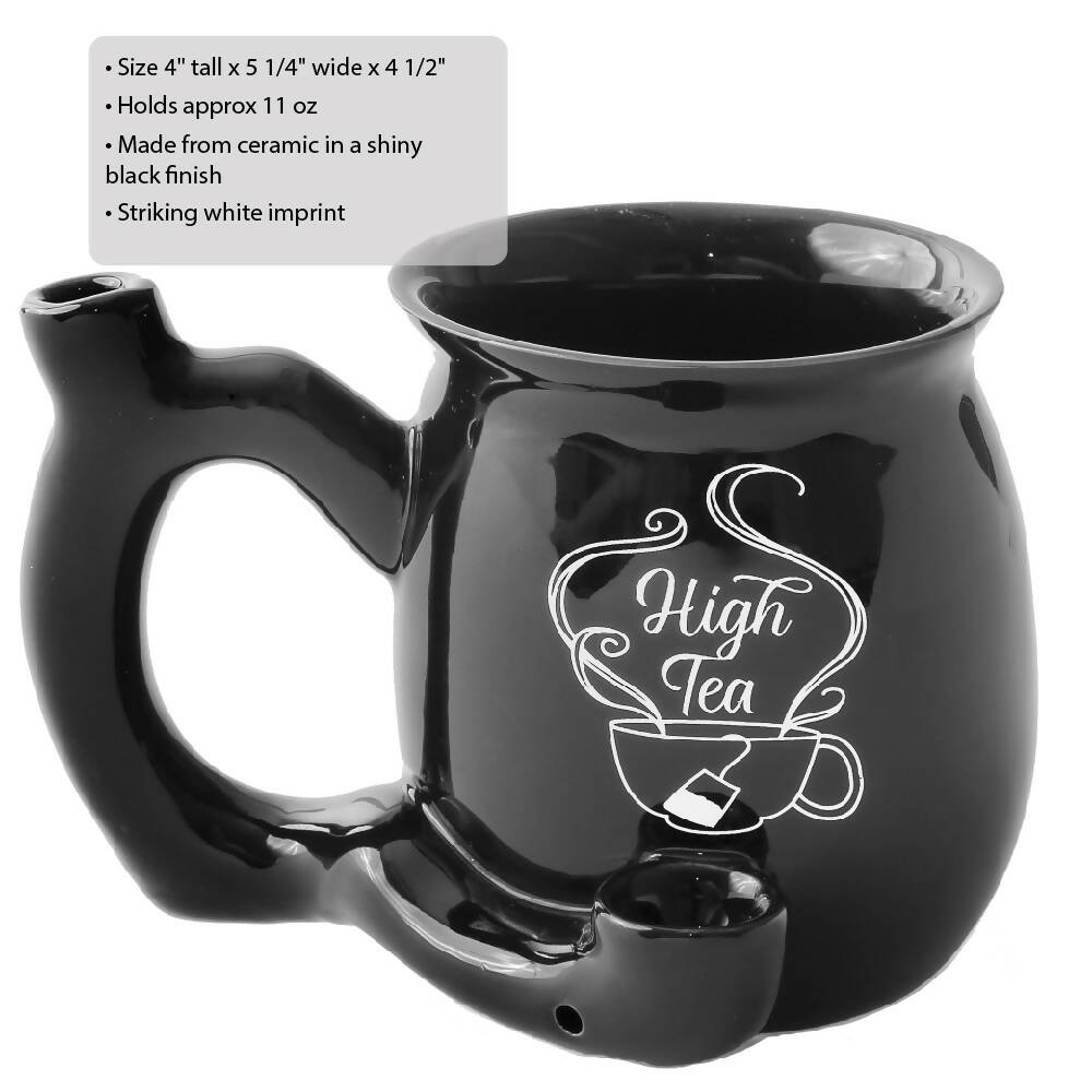 HIGH TEA ROAST AND TOAST PIPE MUG - SHINY BLACK WITH WHITE IMPRINT Mug Pipe Roast and Toast Gifts