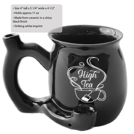 HIGH TEA ROAST AND TOAST PIPE MUG - SHINY BLACK WITH WHITE IMPRINT Mug Pipe Roast and Toast Gifts