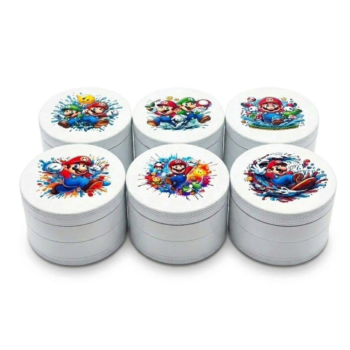 63mm x 42mm Retro Gaming 4-Part Metal Herb Grinder – 6PCS Display Display Pack Super Supplys Inc