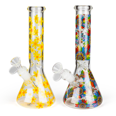 10" Flower Design Glass Bong Glass Bong Super Supplys Inc