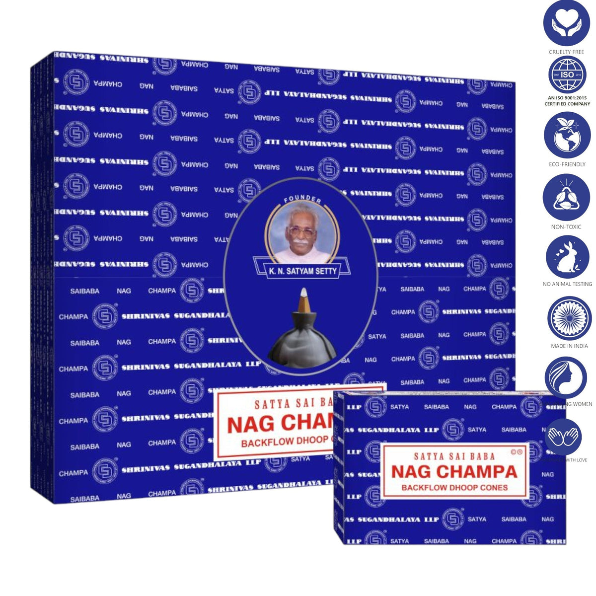 Satya Nag Champa Backflow Incense Cones Incense SunGlow Satya Nag Champa Backflow Incense Cones