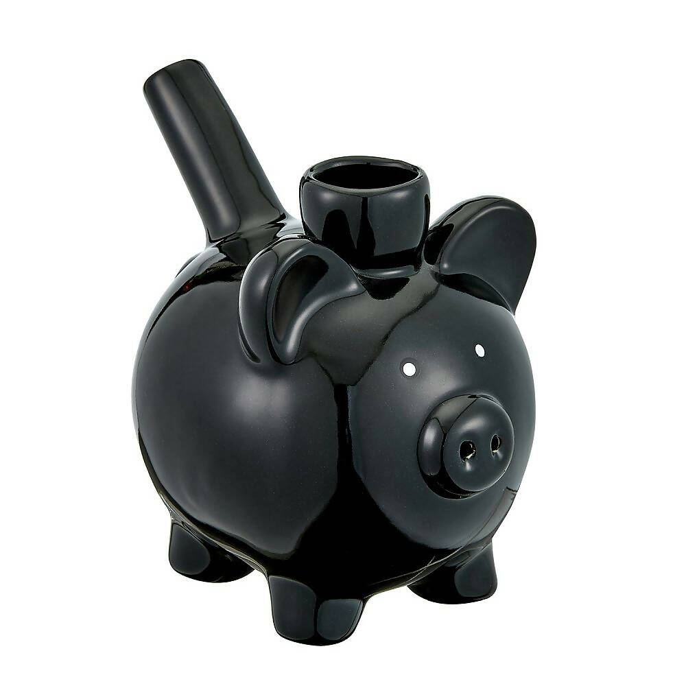 ROAST & TOAST - PIG PIPE - BLACK Ceramic Pipe Roast and Toast Gifts