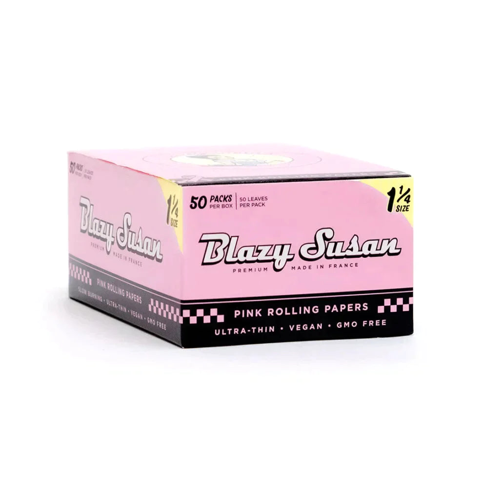 Blazy Susan | Pink 1-1/4 Rolling paper box of 50 1 - 1/4" Size Smoking Cat Distribution