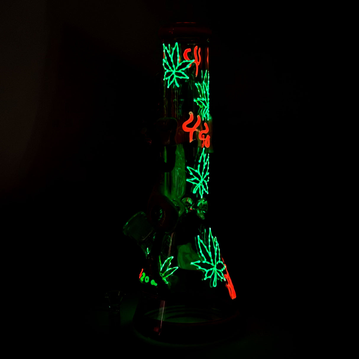 13" Shroomed Out Glow in the dark Glass Bong Glass Bong DY Glass