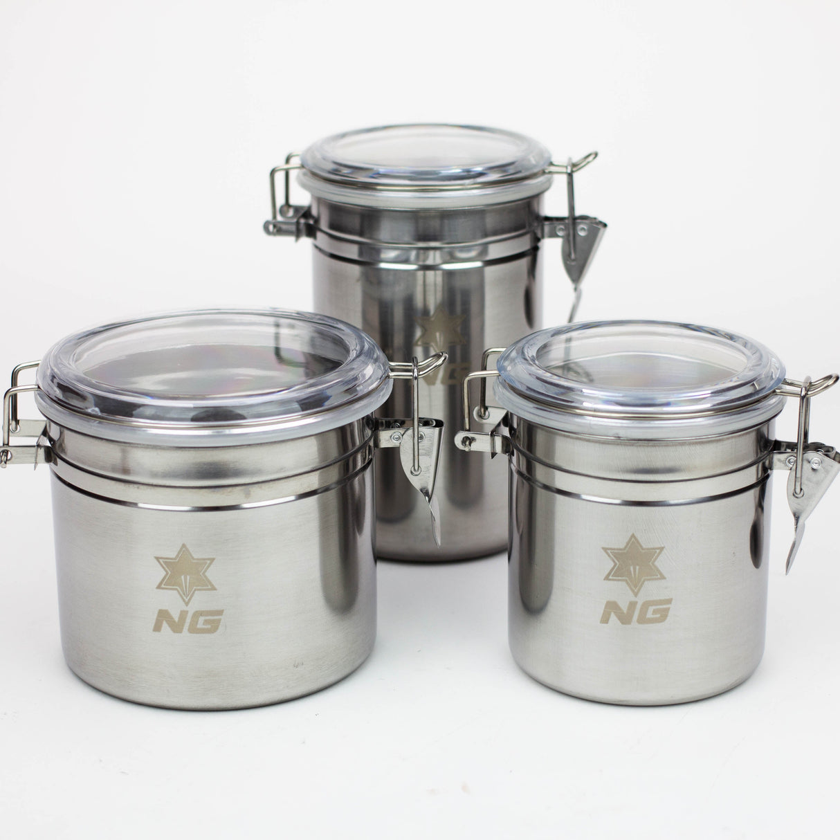 NG - Stainless Metal Canister Stash Box High-End Brands Glass
