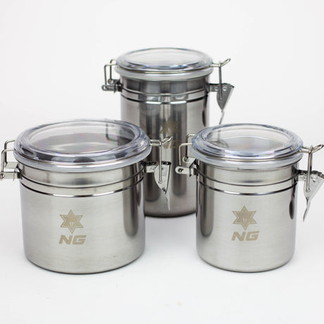 NG - Stainless Metal Canister Stash Box High-End Brands Glass
