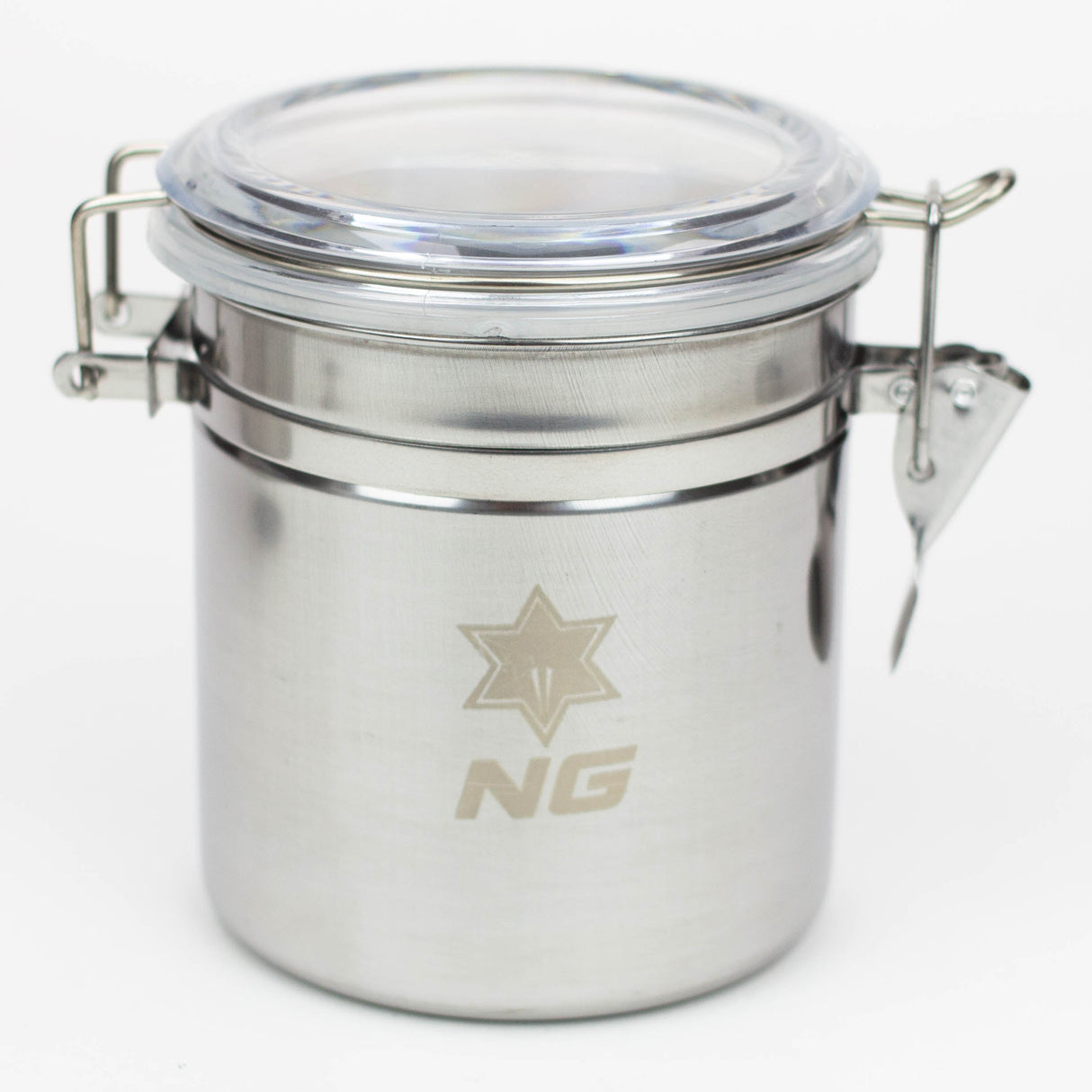 NG - Stainless Metal Canister Stash Box High-End Brands Glass Small(4x4)