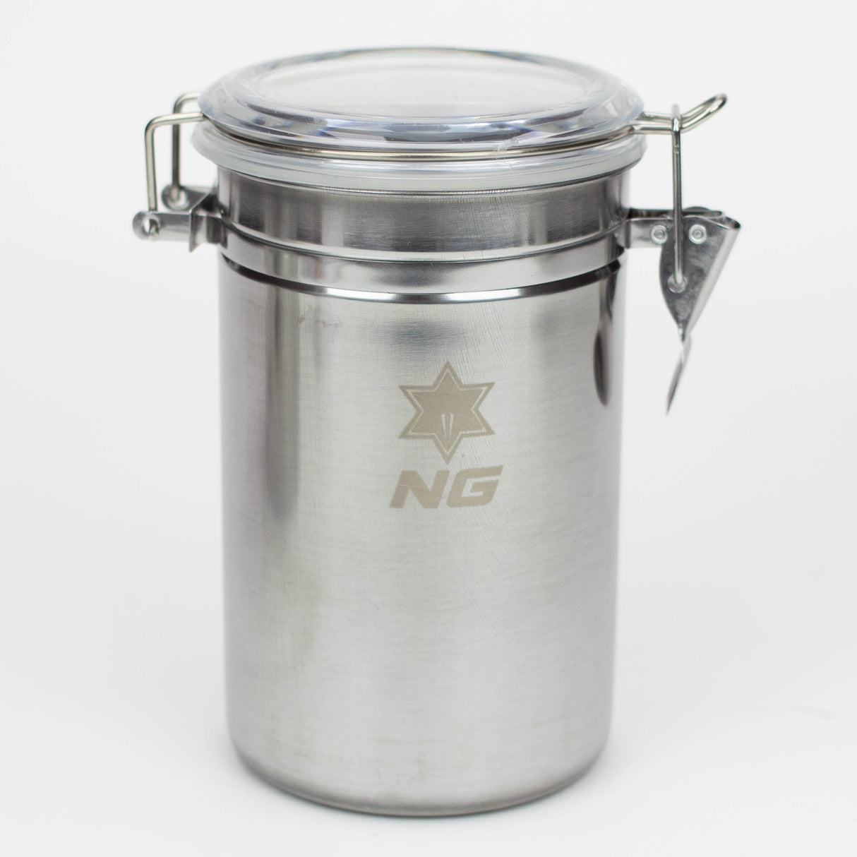 NG - Stainless Metal Canister Stash Box High-End Brands Glass Tall(6x4)