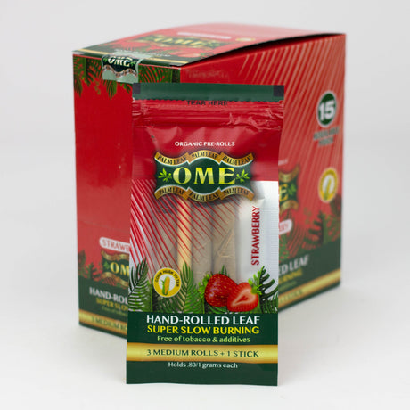 OME-Hand-Rolled flavor Medium wraps Box of 15 Leaf Wrap Canadian Distributor Strawberry