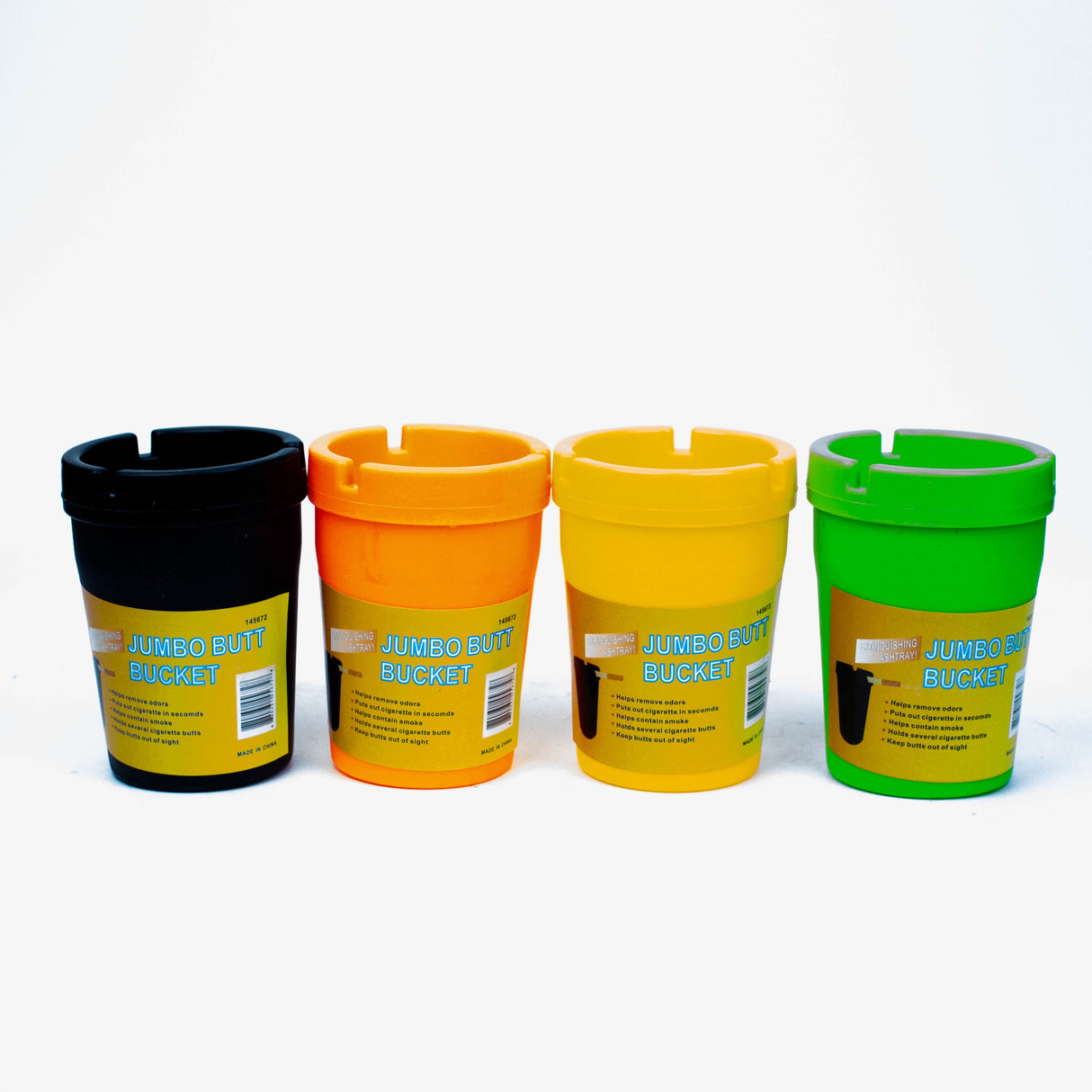 Jumbo Butt Bucket Extinguishing Ashtray Box of 12 Plastic Ashtray BANKA