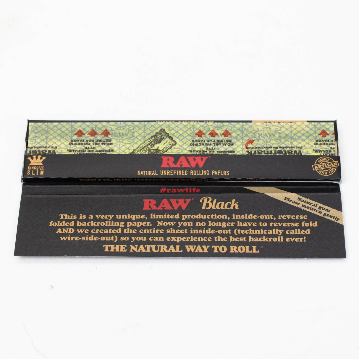 RAW Black Inside Out King slim Rolling Paper King Size ONE