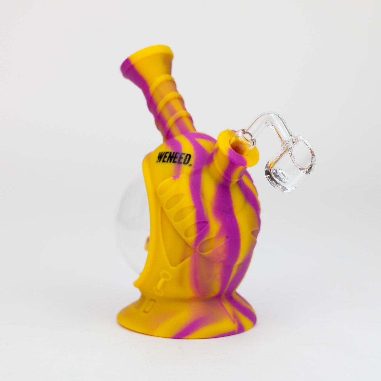 WENEED®- 7" Silicone Space Capsule Rig Resin · Silicone Rig WENEED® Purple/Yellow