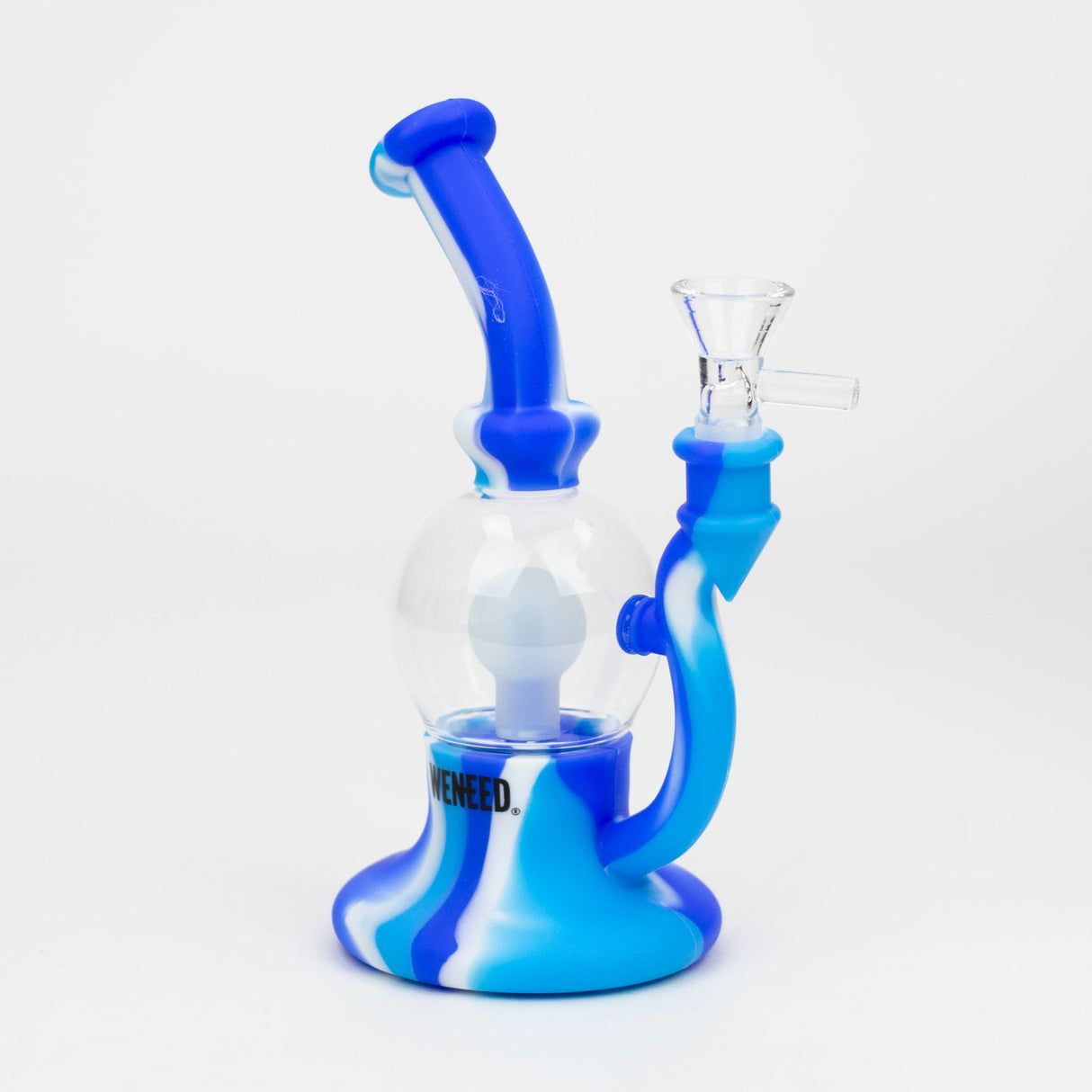 WENEED®- 8" Silicone Bulb bong Resin · Silicone Rig WENEED® Blue/White