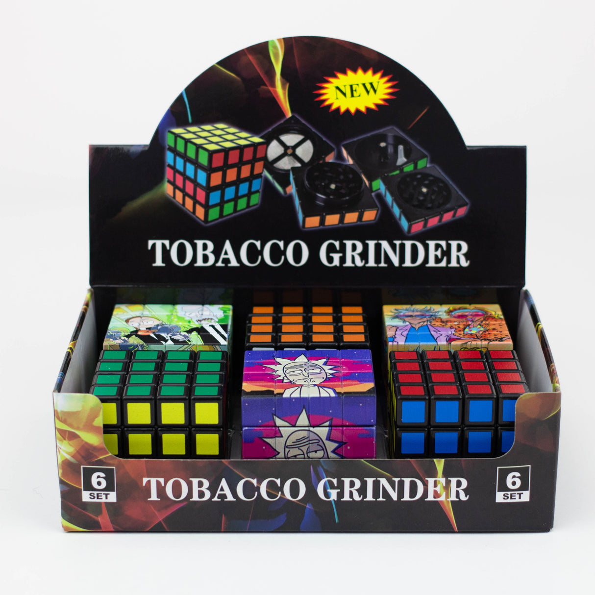 Cartoon Cube Herb Grinder Box of 6 Display Pack BANKA