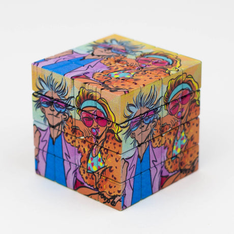 Cartoon Cube Herb Grinder - 4 Parts Regular Grinder BANKA Cartoon B