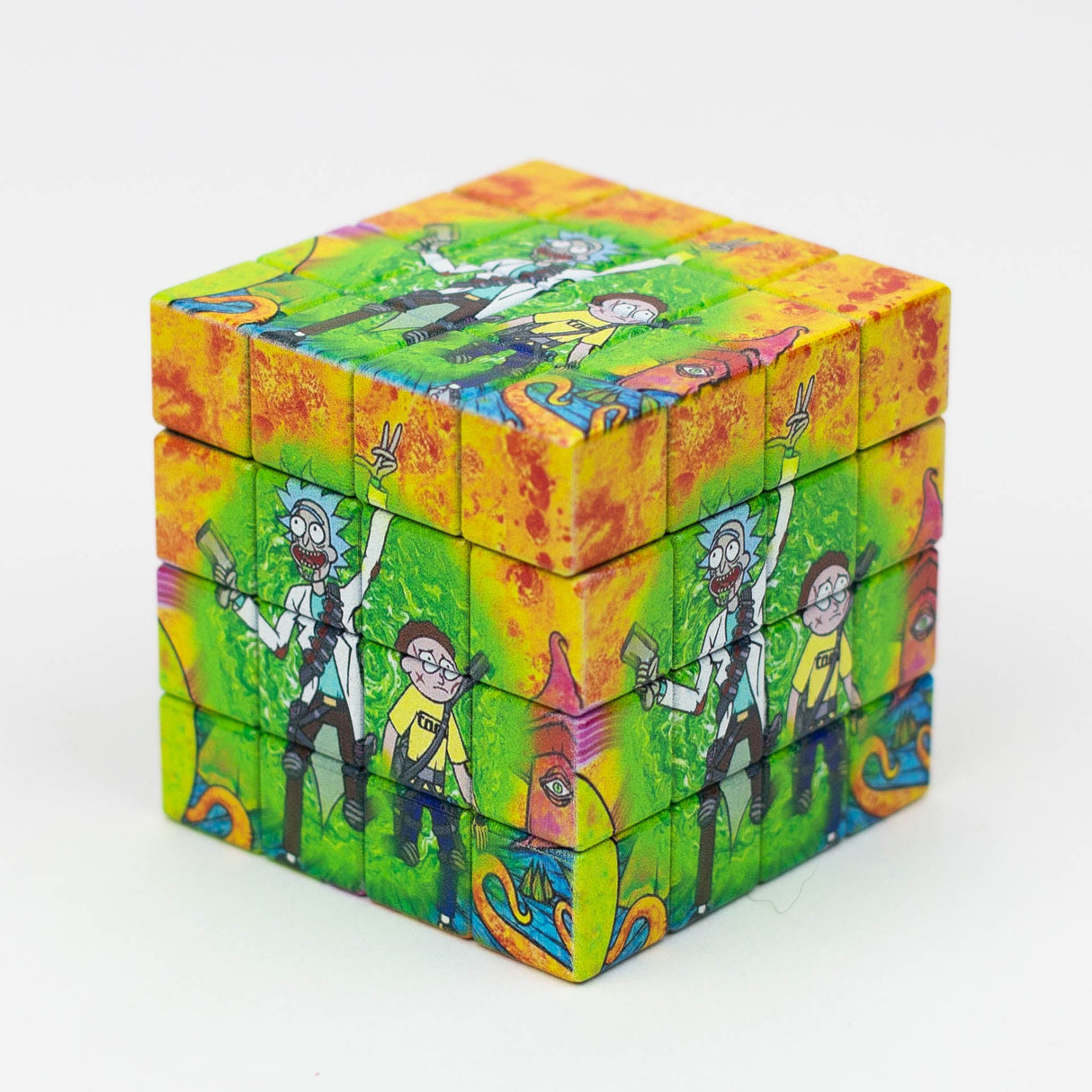 Cartoon Cube Herb Grinder - 4 Parts Regular Grinder BANKA Cartoon C