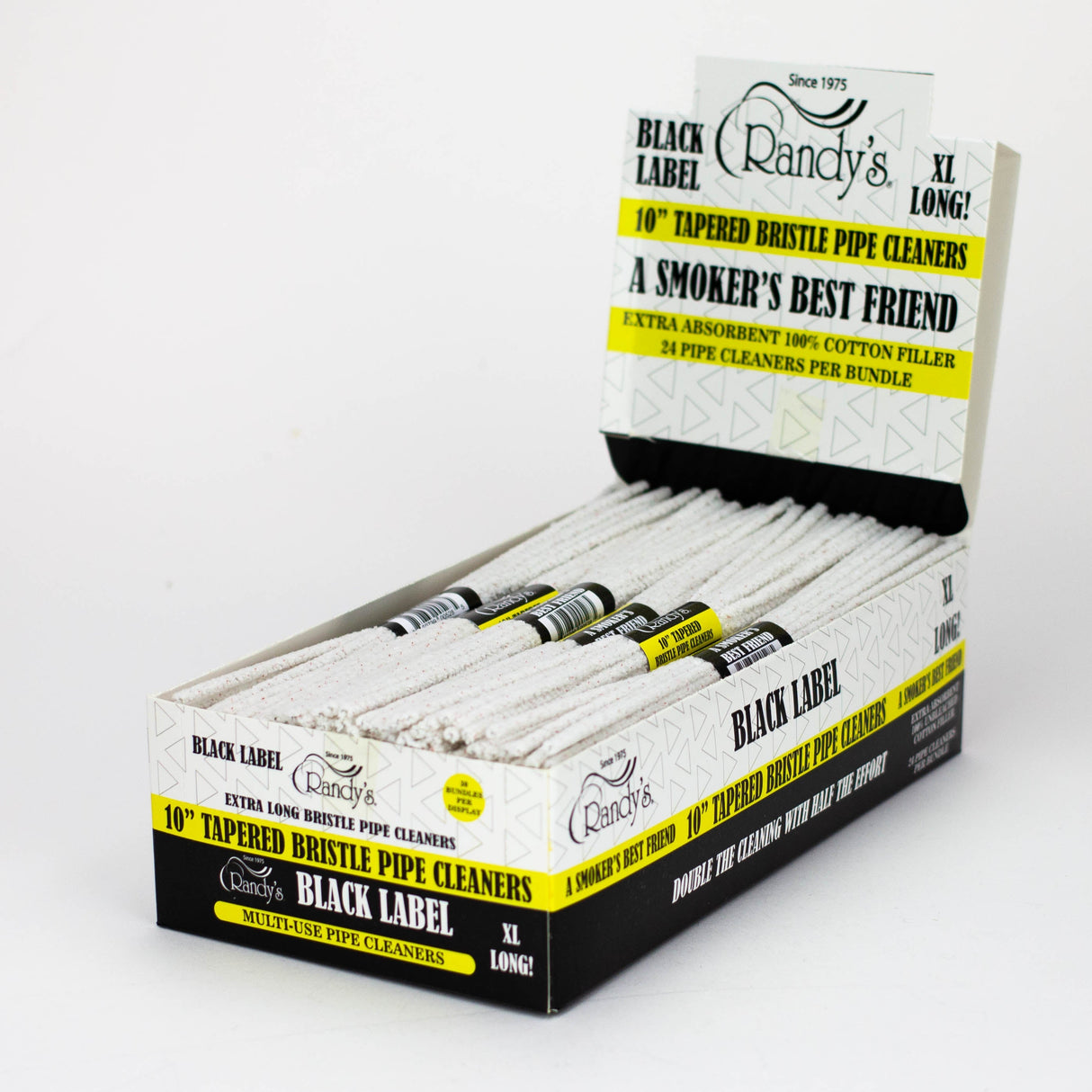 Randy's | 10" Tapered bristle pipe cleaners box of 30 Brush Smoking Cat Distribution