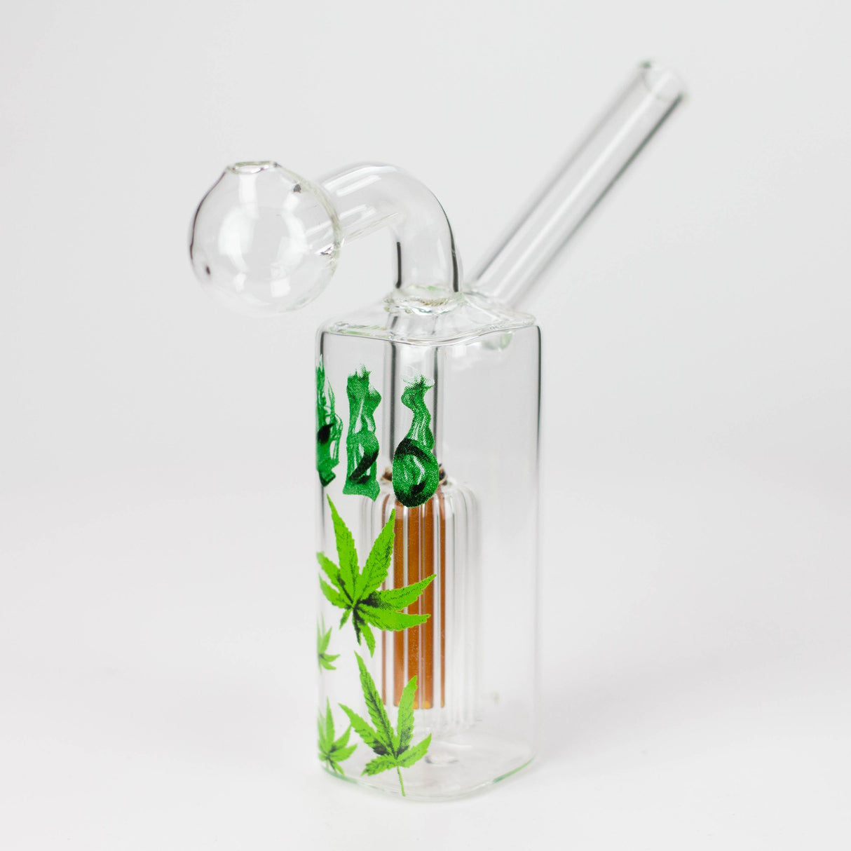 4.5" Bubble oil Bong Glass Rig Canadian Distributor Green Leaf Desig