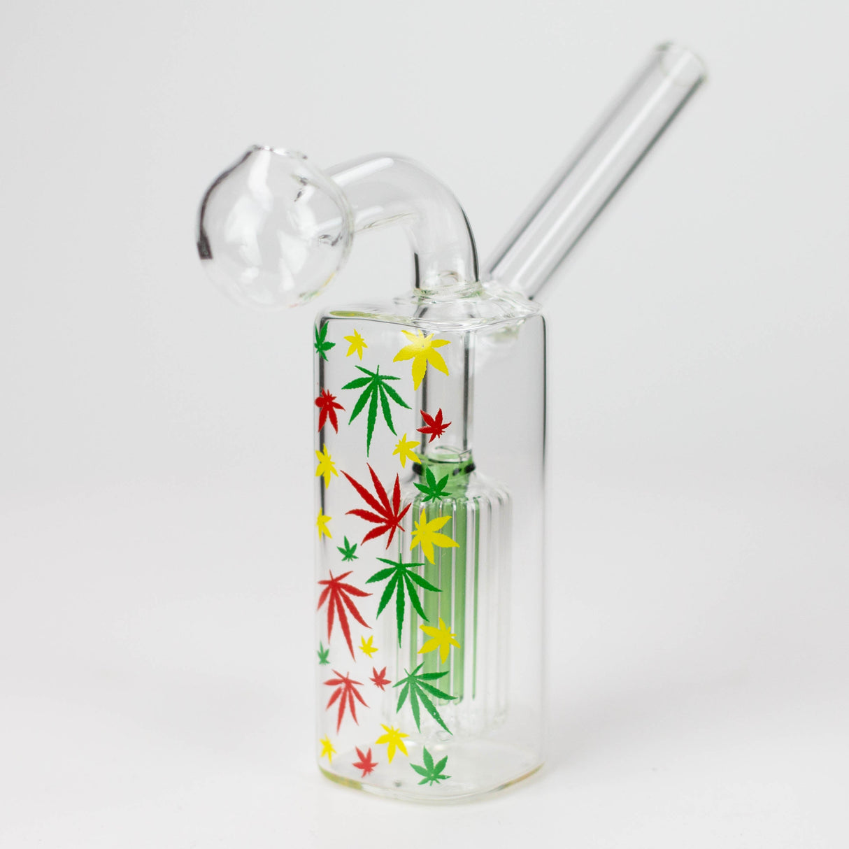 4.5" Bubble oil Bong Glass Rig Canadian Distributor Leaf Design