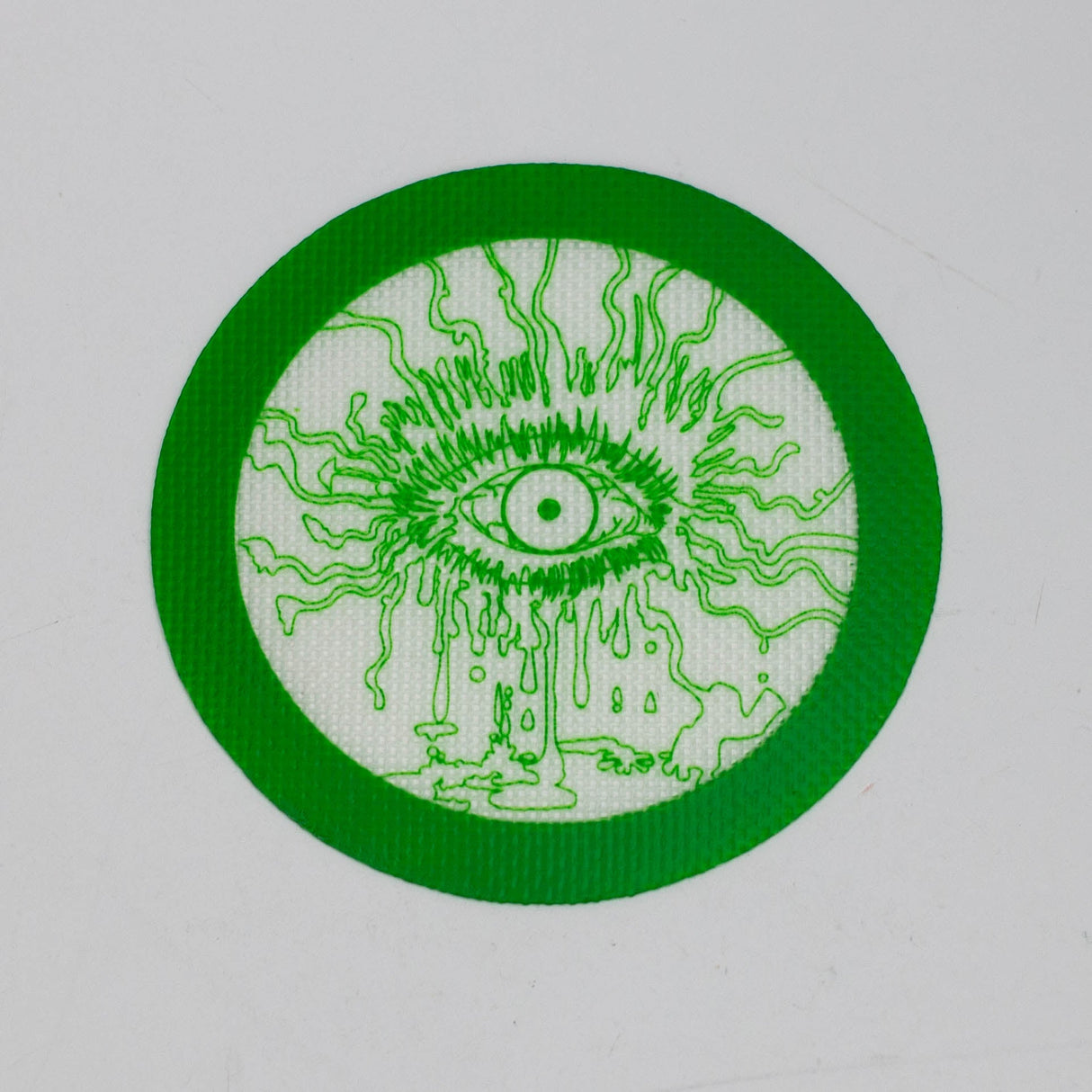 Non-Stick Silicone Dab Mats -Round Tray Canadian Distributor Small-Green Cartoon