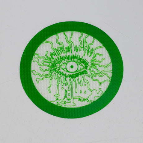 Non-Stick Silicone Dab Mats -Round Tray Canadian Distributor Small-Green Cartoon