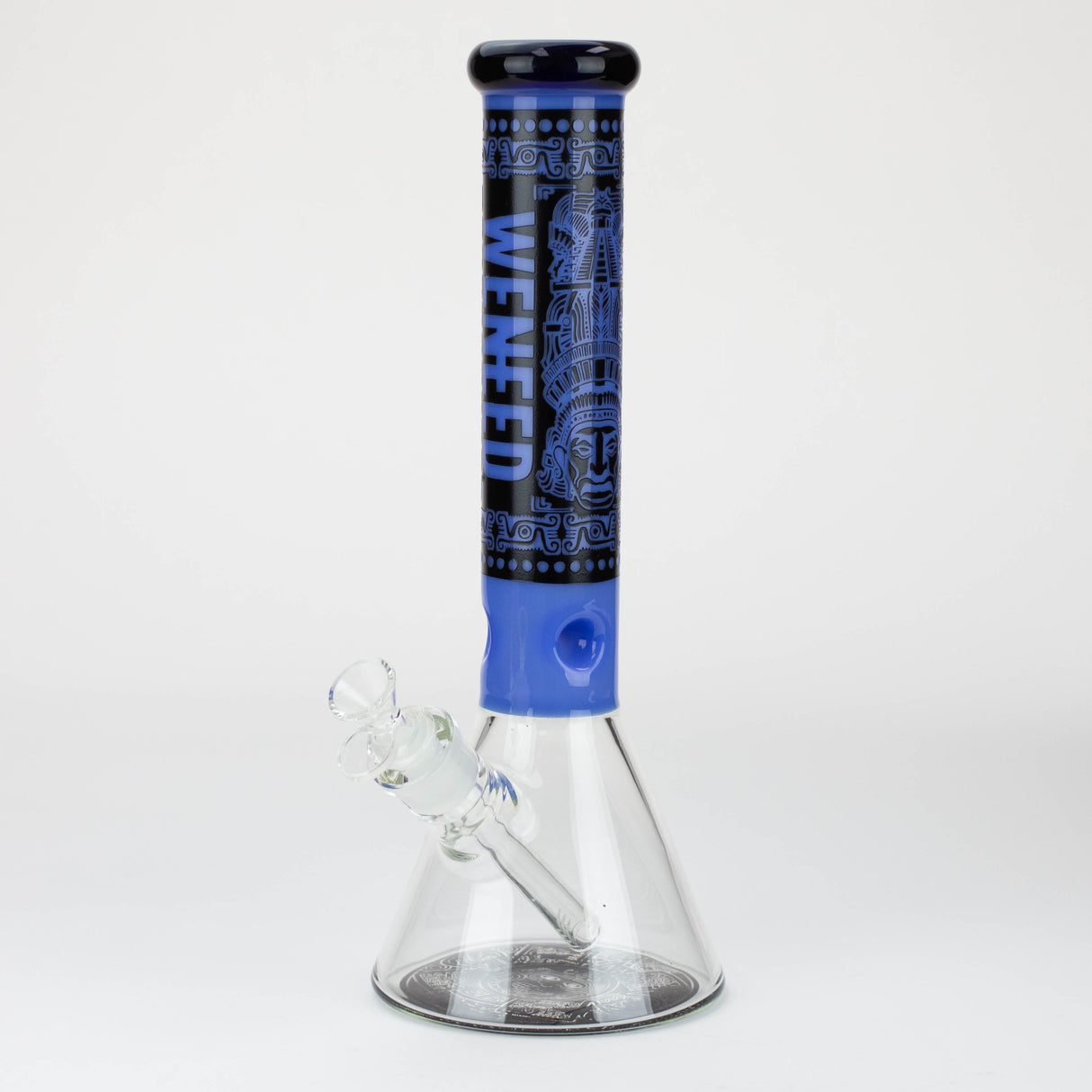 WENEED®-14" Weneed Frosted Aztec 7mm Glass Bong Glass Bong WENEED® Blue