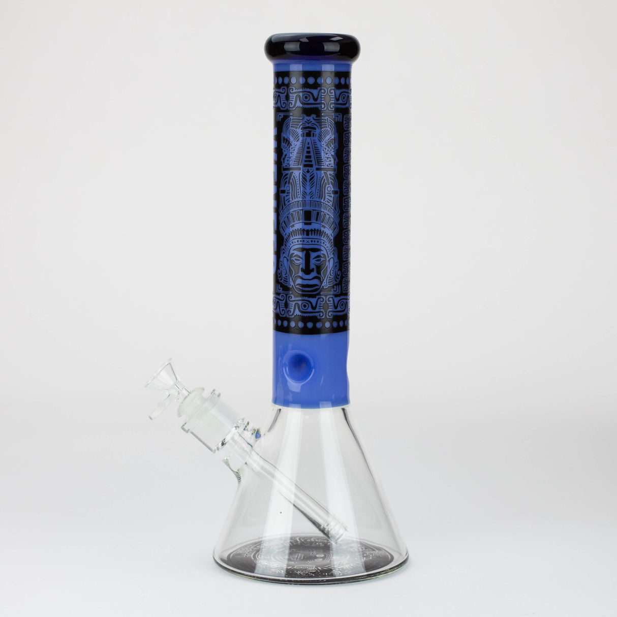 WENEED®-14" Weneed Frosted Aztec 7mm Glass Bong Glass Bong WENEED®