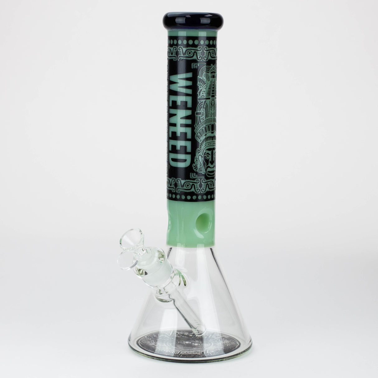 WENEED®-14" Weneed Frosted Aztec 7mm Glass Bong Glass Bong WENEED® Green