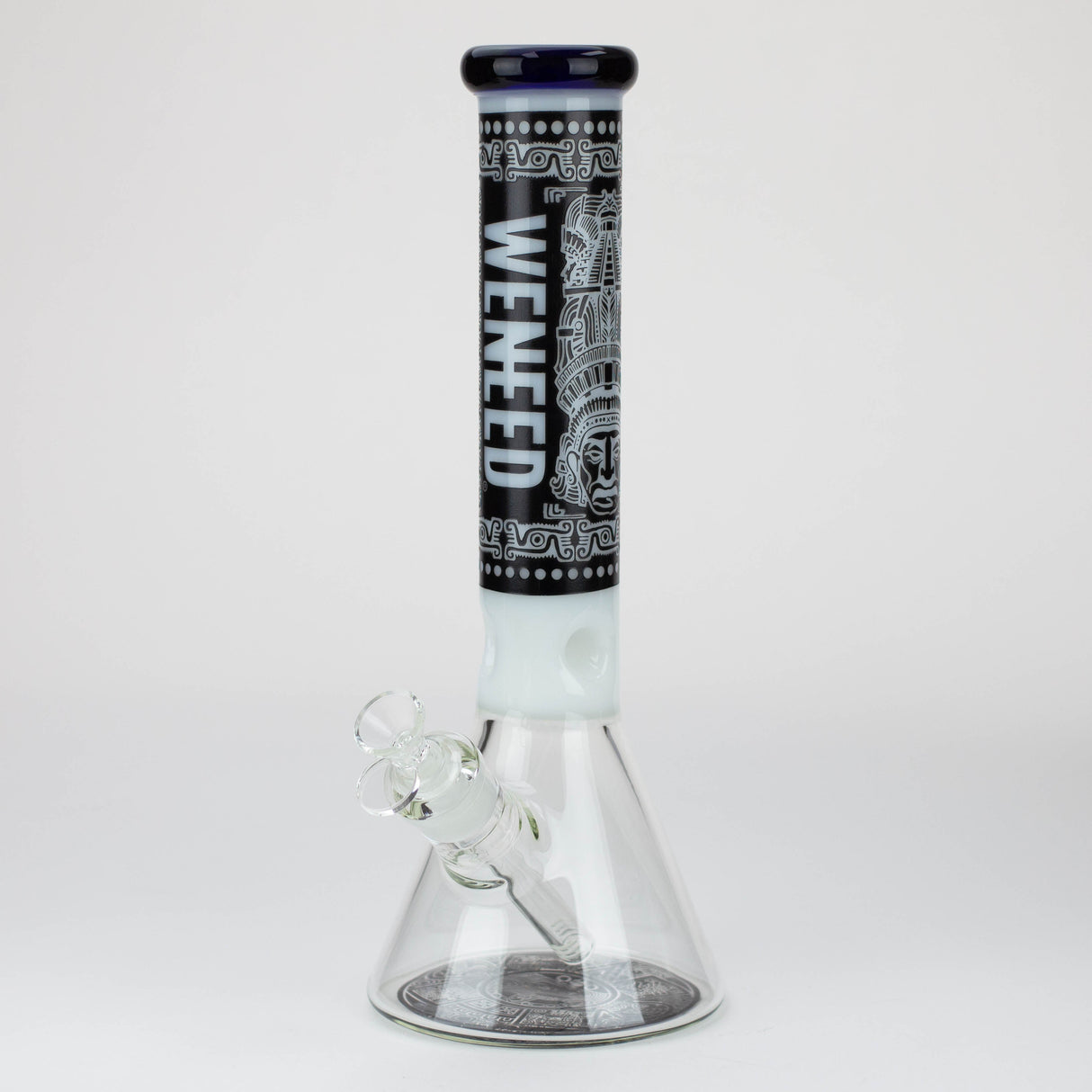WENEED®-14" Weneed Frosted Aztec 7mm Glass Bong Glass Bong WENEED® White