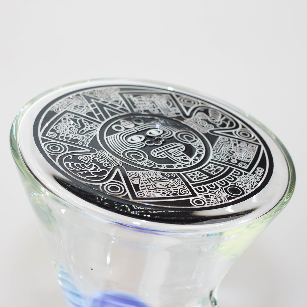 WENEED®-14" Weneed Frosted Aztec 7mm Glass Bong Glass Bong WENEED®