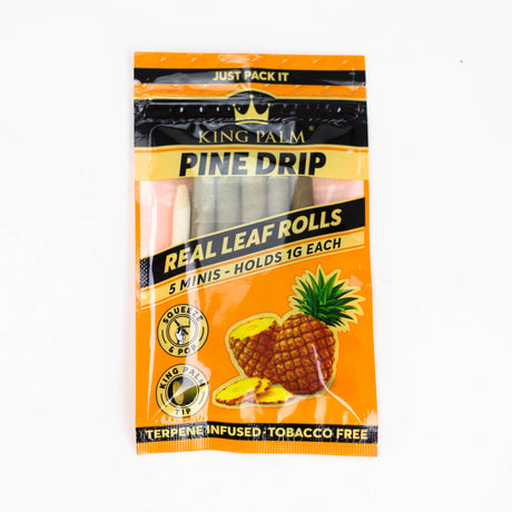 King Palm Hand-Rolled flavor 5 Mini Leaf Pack of 15 Leaf Wrap ONE Pine Drip