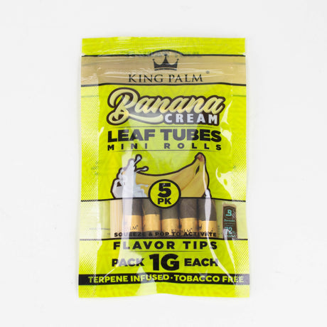 King Palm Hand-Rolled flavor 5 Mini Leaf Pack of 15 Leaf Wrap ONE Banana Cream