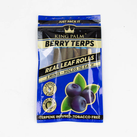 King Palm Hand-Rolled flavor 5 Mini Leaf Pack of 15 Leaf Wrap ONE Berry Terps