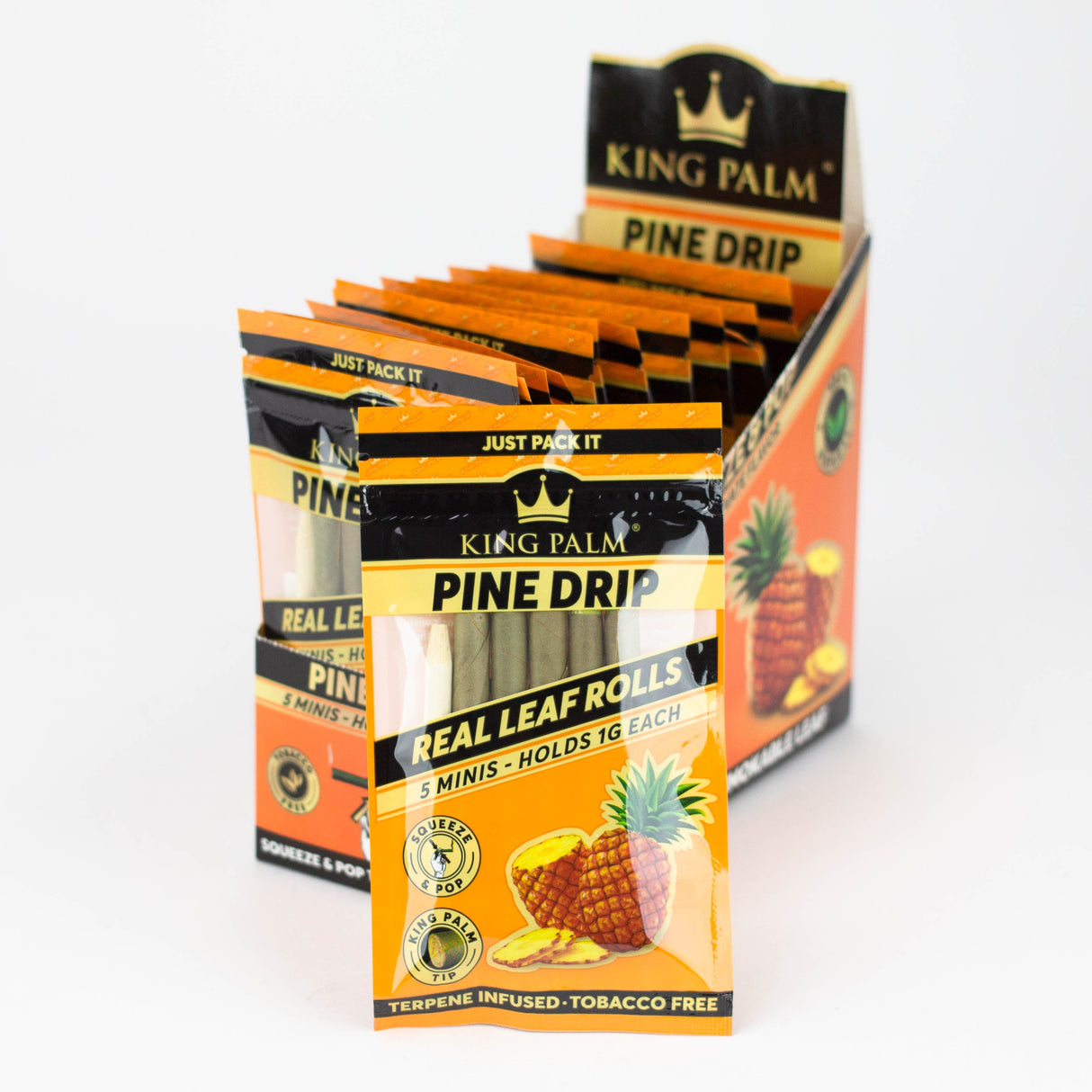 King Palm Hand-Rolled flavor 5 Mini Leaf Pack of 15 Leaf Wrap ONE
