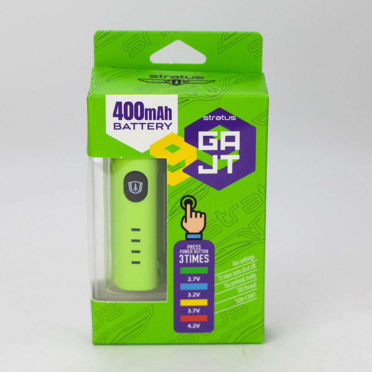 Stratus | GAJT 400mAh 510 battery Box of 10 510 Battery Buddyz Wholesale