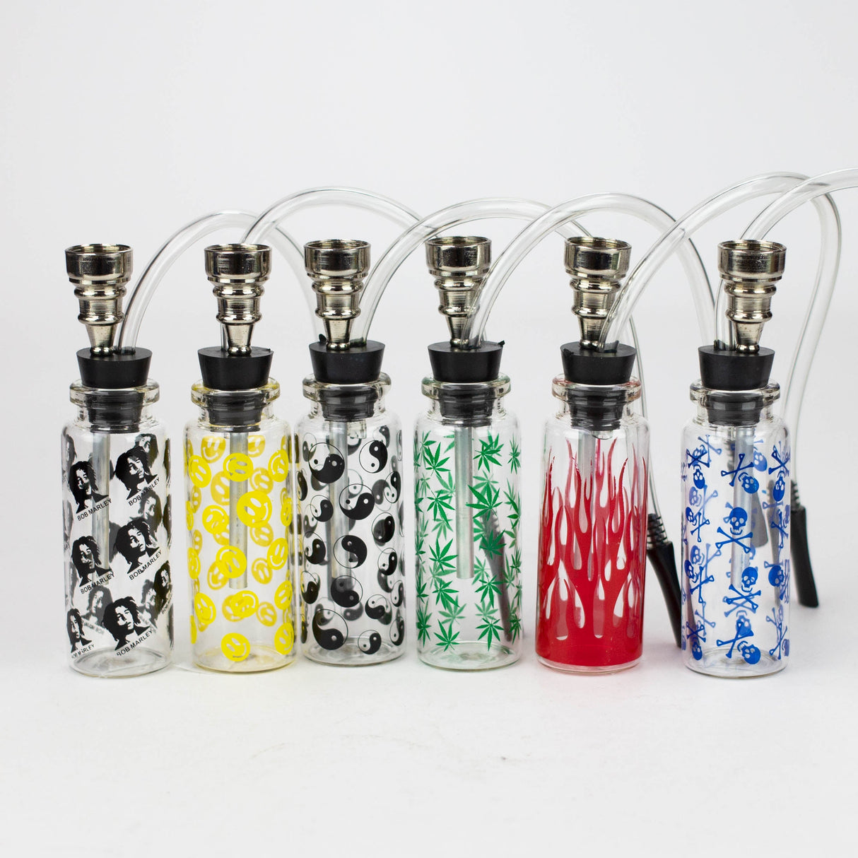 4" skull mini glass water pipe display of 12 Glass Pipe JJ Distribution