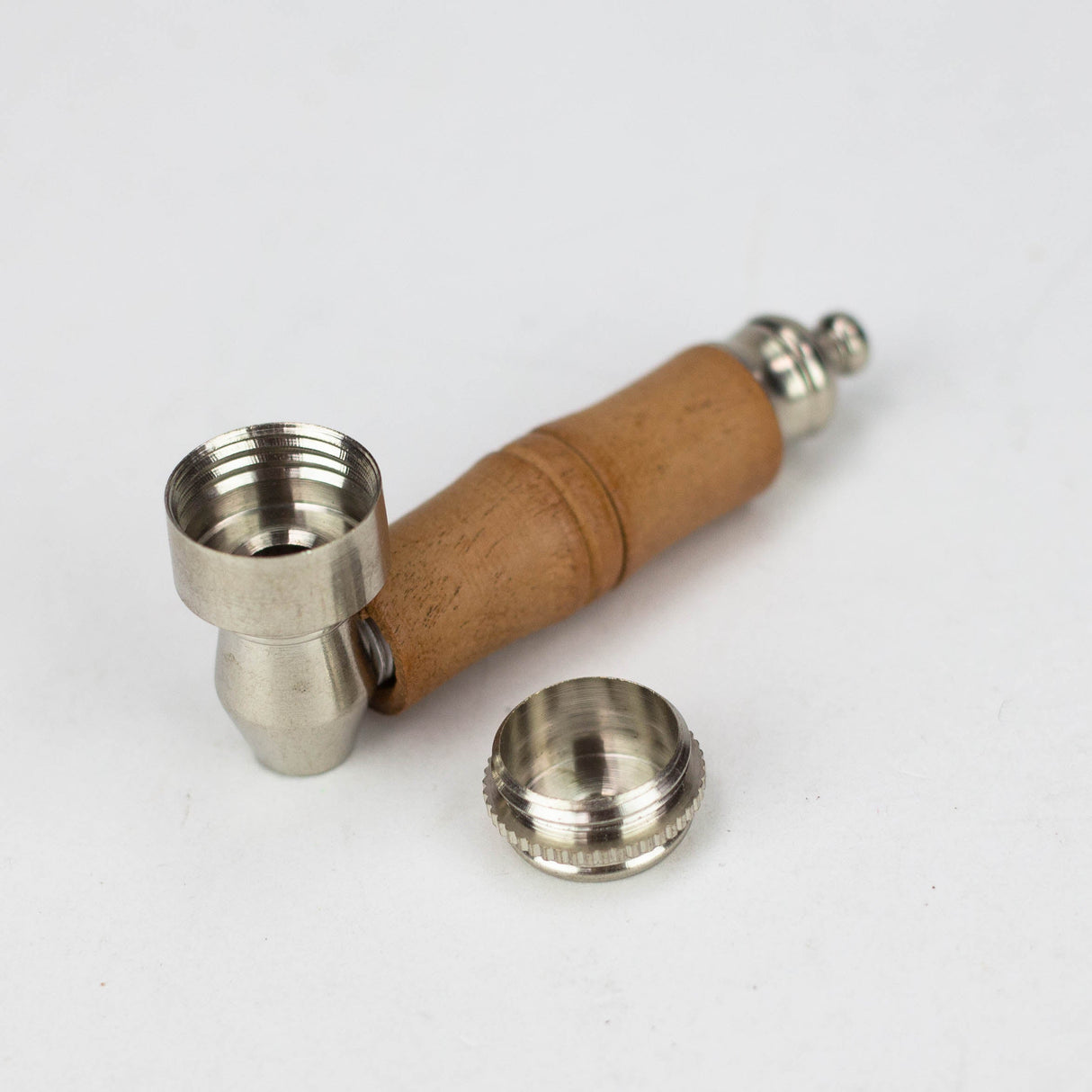 3" Wooden Handle Metal Pipe Bag of 10 Wooden Pipe JJ Distribution