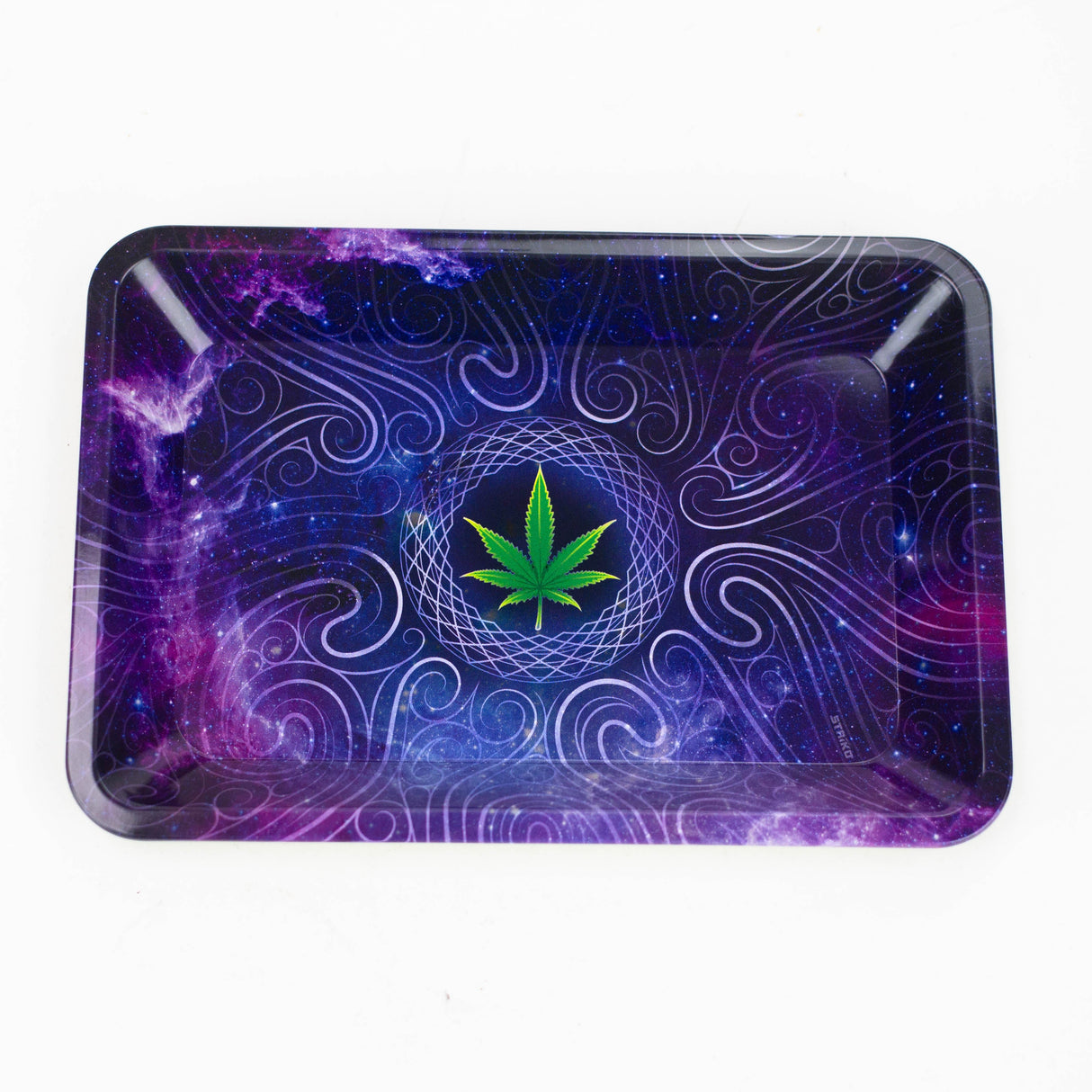 Small Metal Rolling Tray Tray Canadian Distributor Weed Leaf in Galaxy