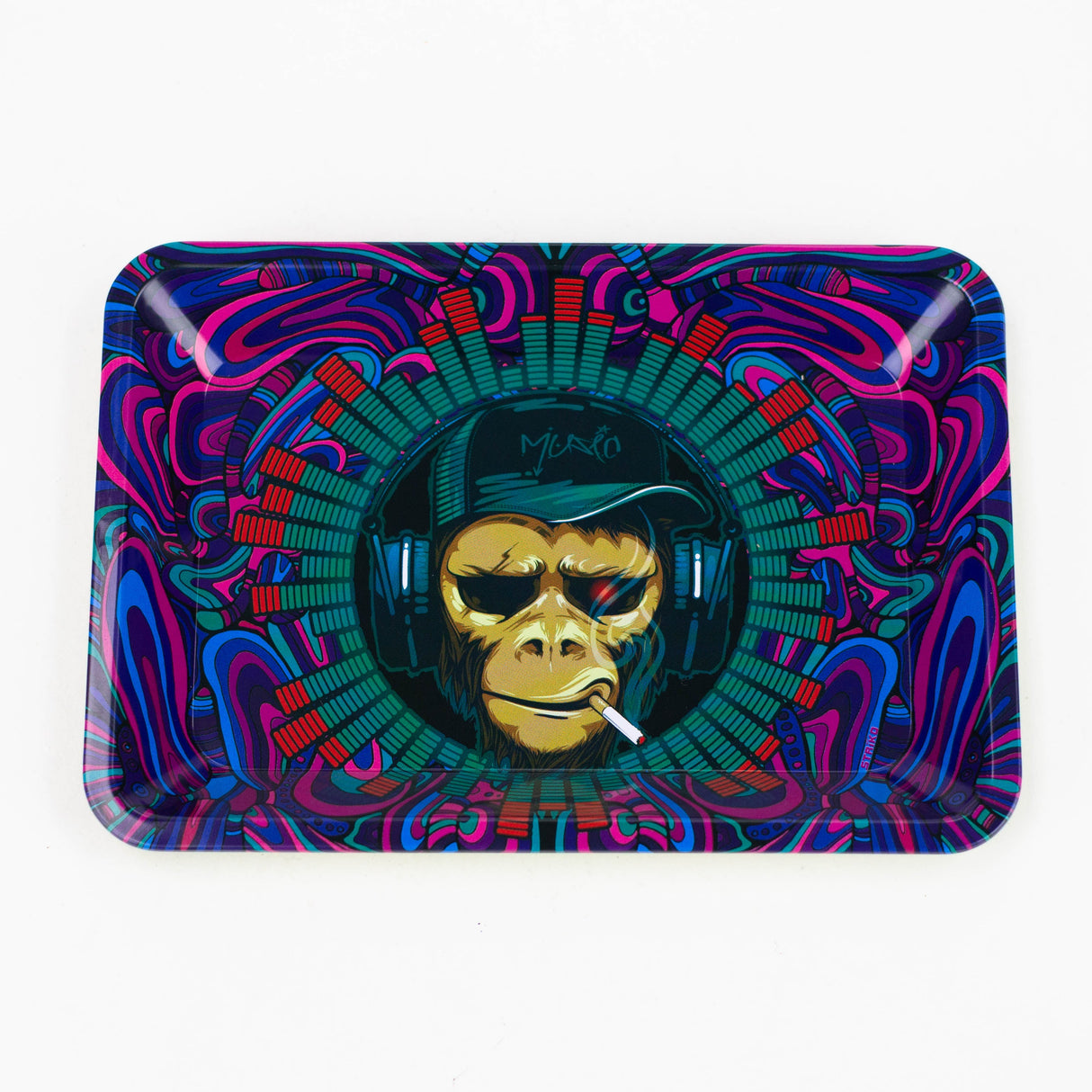 Small Metal Rolling Tray Tray Canadian Distributor Monkey with Cigar