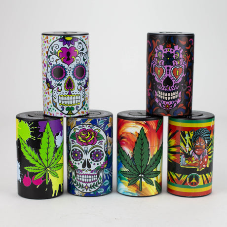 Air tight Stash Jars with Assorted Designs Box of 6 Jar Canadian Distributor