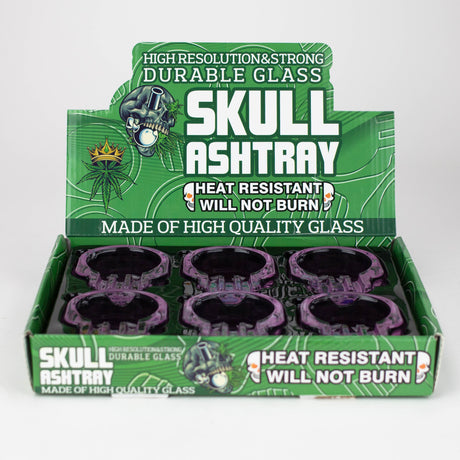Skull glass ashtray Box of 6 Glass Ashtray Canadian Distributor