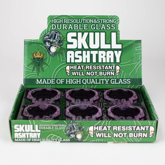Skull glass ashtray Box of 6 Glass Ashtray Canadian Distributor