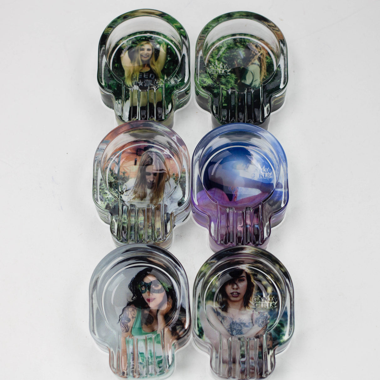 Skull glass ashtray Box of 6 Glass Ashtray Canadian Distributor CannaGirl A